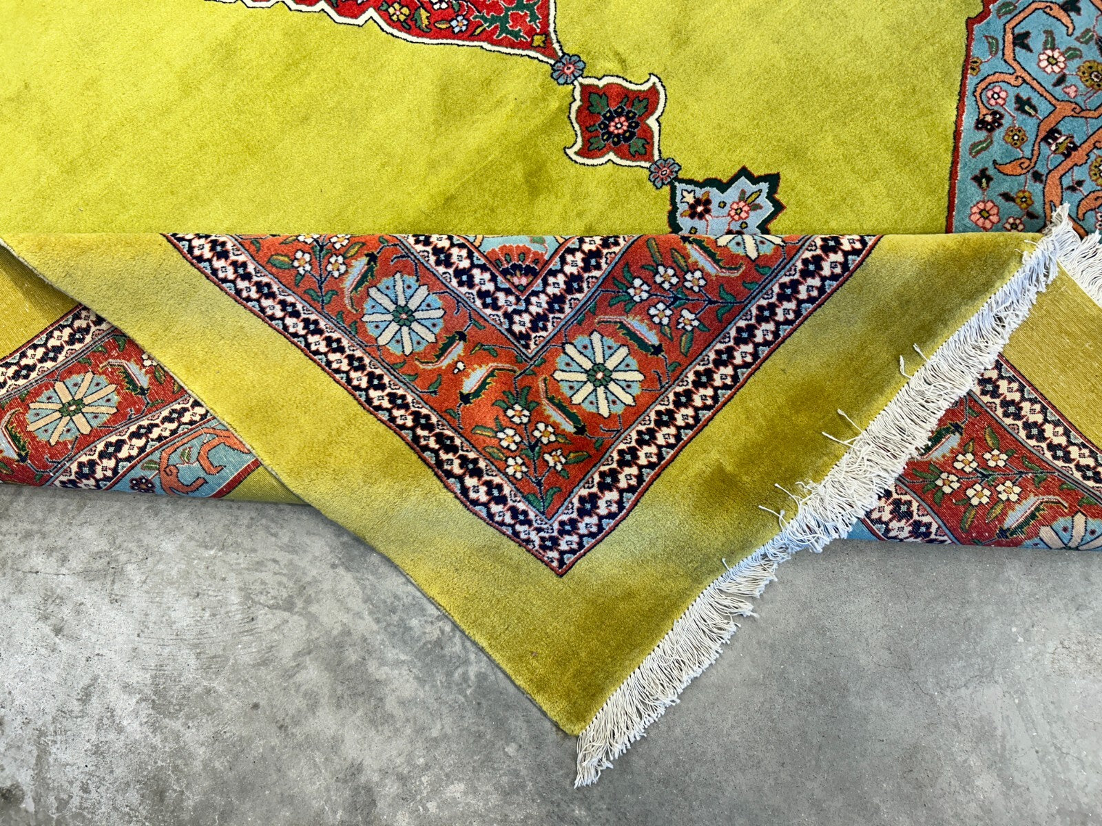 8'2"x11'3" One-of-a-Kind Hand-Knotted 100% Wool Pile Tabrize Carpet - Area Rug