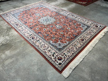 6'0"x9'1" Hand-Knotted 100% Wool Pile SinoPersian Carpet - Area Rug