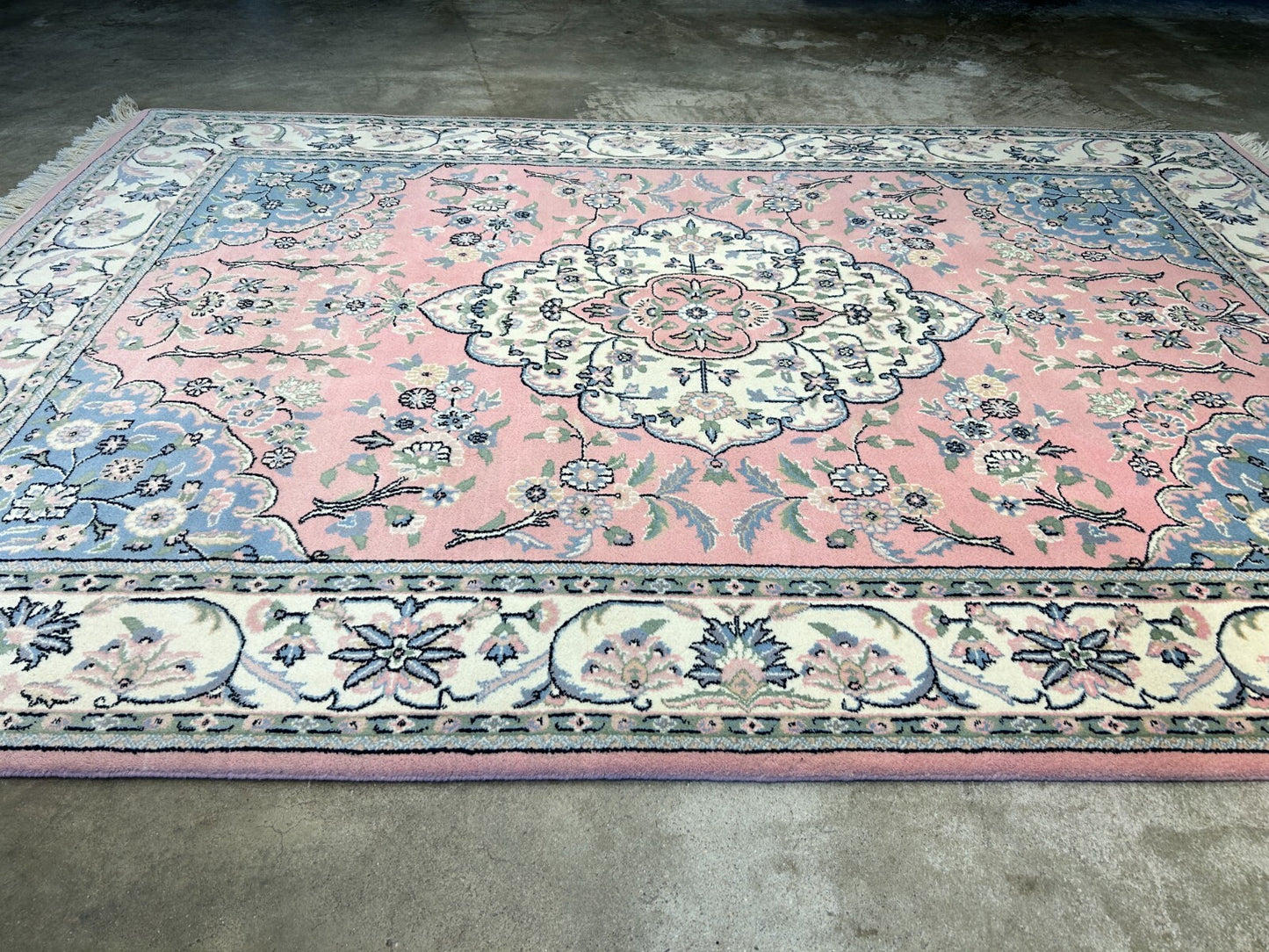 6'2"x8'10" Hand-Knotted 100% Wool Pile Tabrize Design Carpet - Area Rug