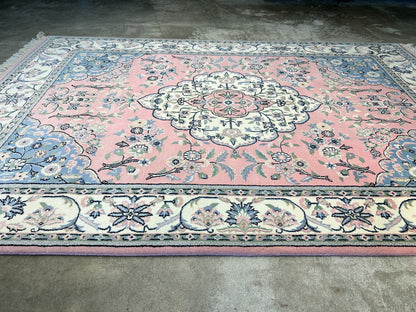 6'2"x8'10" Hand-Knotted 100% Wool Pile Tabrize Design Carpet - Area Rug