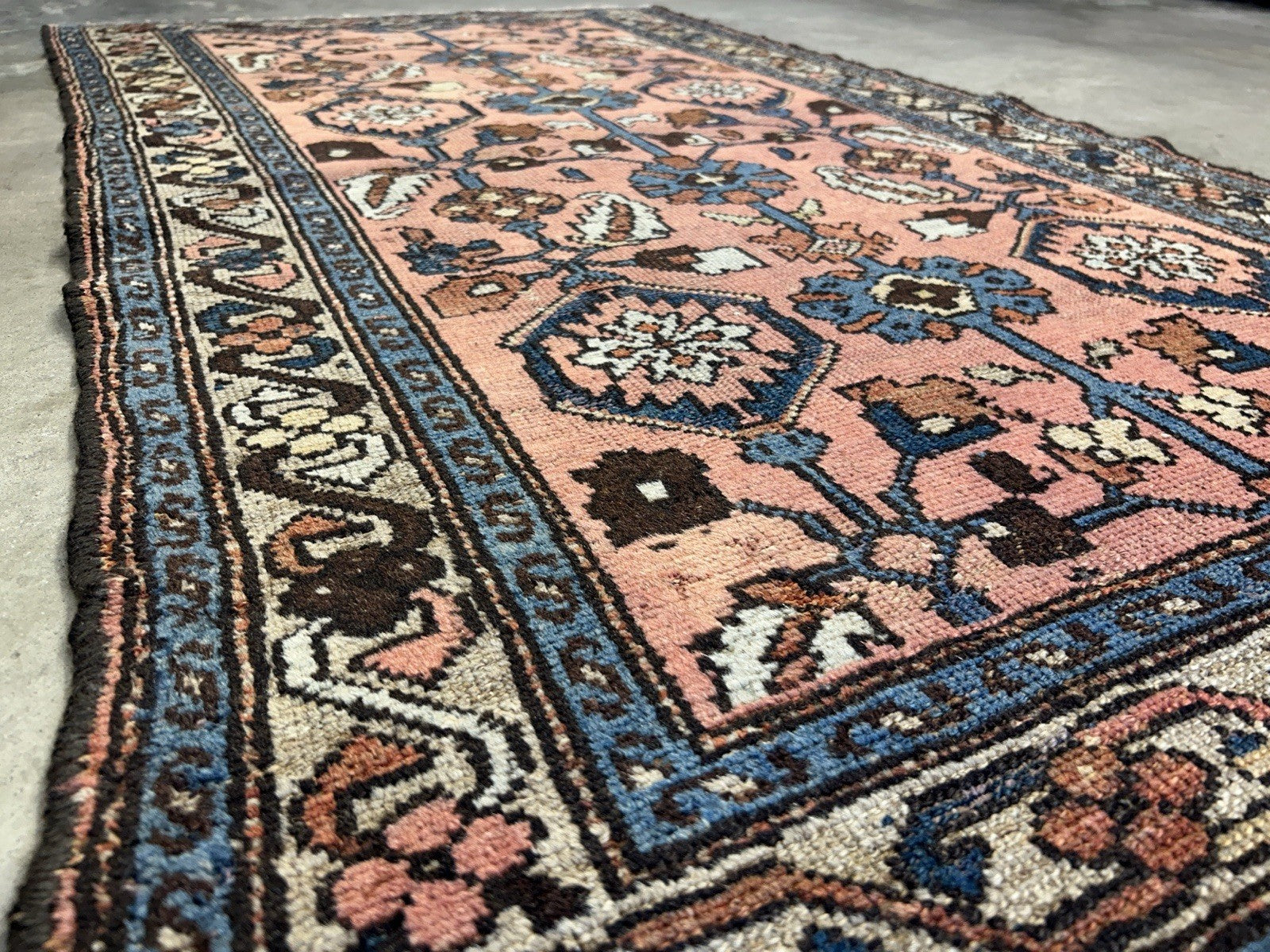 3’3”x6’ Antique Hand-Knotted 100% Wool Pile Hamadane Area Rug - Carpet