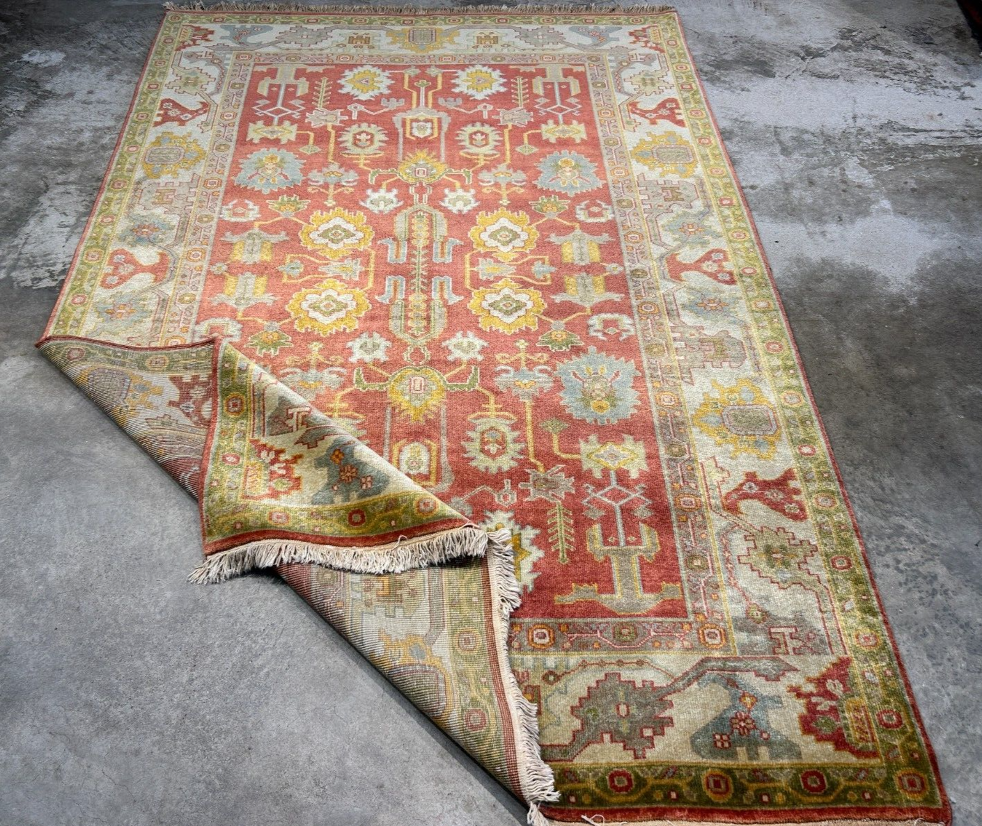 6'2"x8'11" Hand-Knotted 100% Wool Pile India-Farahane Carpet - Area Rug