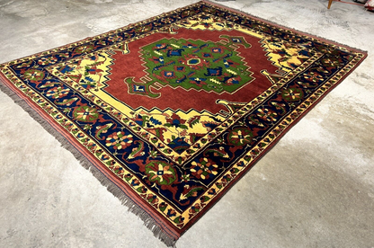 6'6"x 8'3" Hand-Knotted 100% Lamb Wool Carpet - Afghan Area Rug