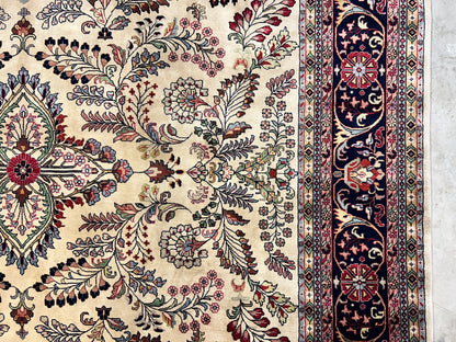 9'x12' Hand-Knotted 100% Lamb Wool Pile Sarouk Carpet - Area Rug