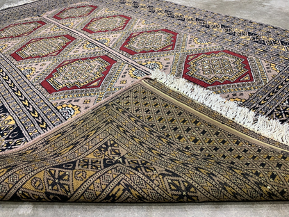 4'0" x 5'11" Hand-Knotted 100% Wool Pile Bokhara Area Rug - Handmade Carpet