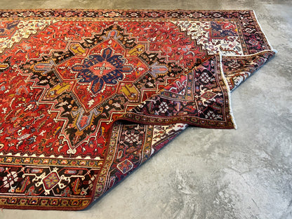 8'3"x11'5" Hand-Knotted 100% Wool Pile Herize Rug