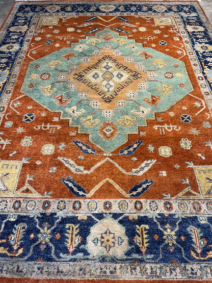 9'2"x11'11" Hand-Knotted 100%  Wool Pile IndoSerapi Rug