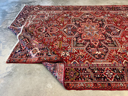 7'10"x11'4" Hand-Knotted 100% Wool Pile Herize Rug