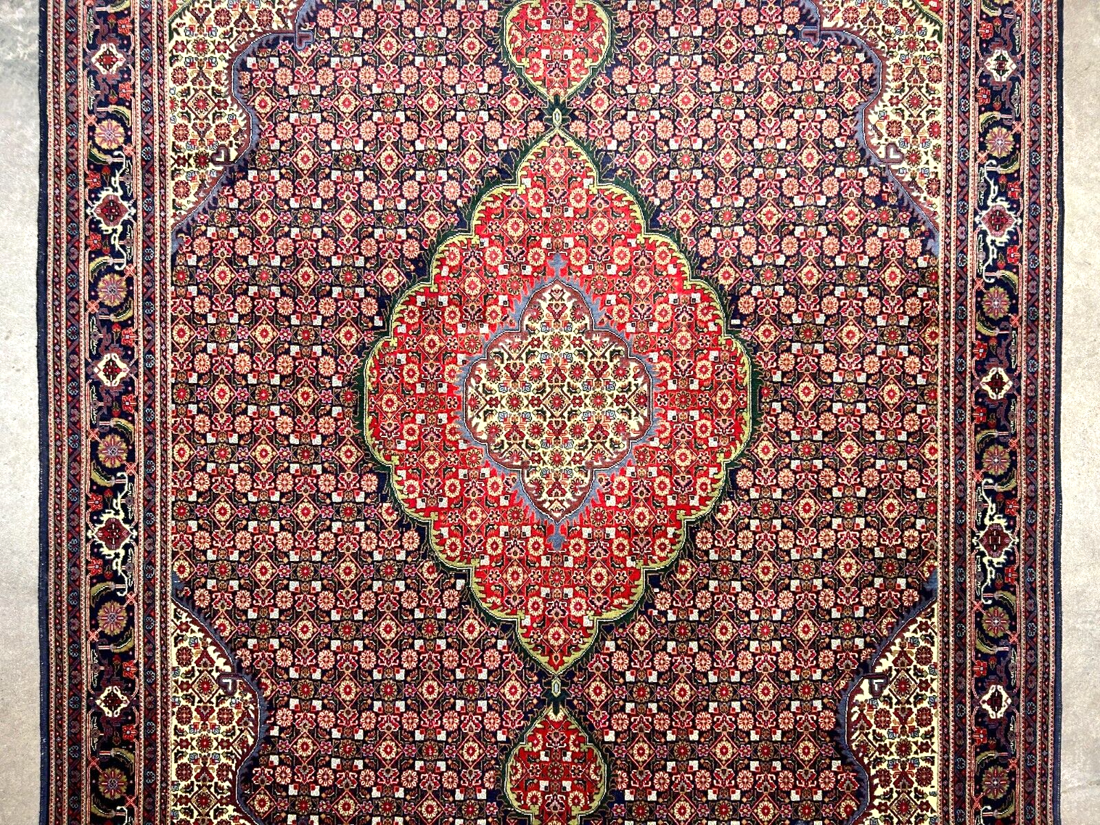 6'7"x9'4" Hand-Knotted 100% Wool Pile Tabrize Fishe Design Carpet - Area Rug