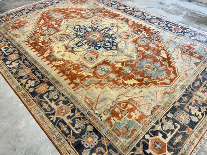 9'x12' Hand-Knotted 100% Lamb Wool Serapie Design Carpet - Area Rug
