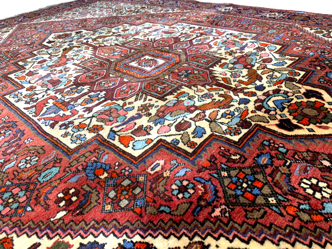 4'3"x6'6" Hand-Knotted 100% Wool Pile Bijare Gholtoghe Carpet - Area Rug