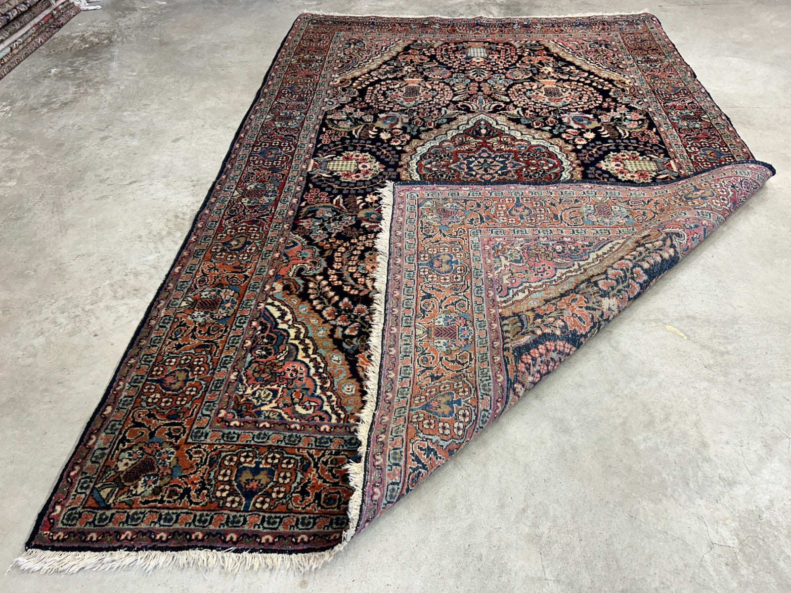 4'8"x7' Antique Hand-Knotted 100% Wool Pile Josane Area Rug - Carpet