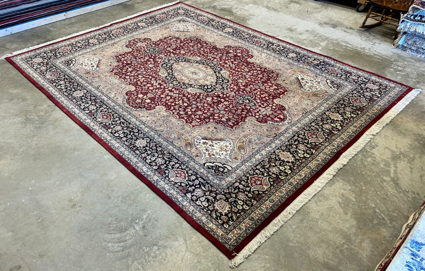 9'x12' Hand-Knotted 100% Wool Pile Tabrize Carpet - Area Rug