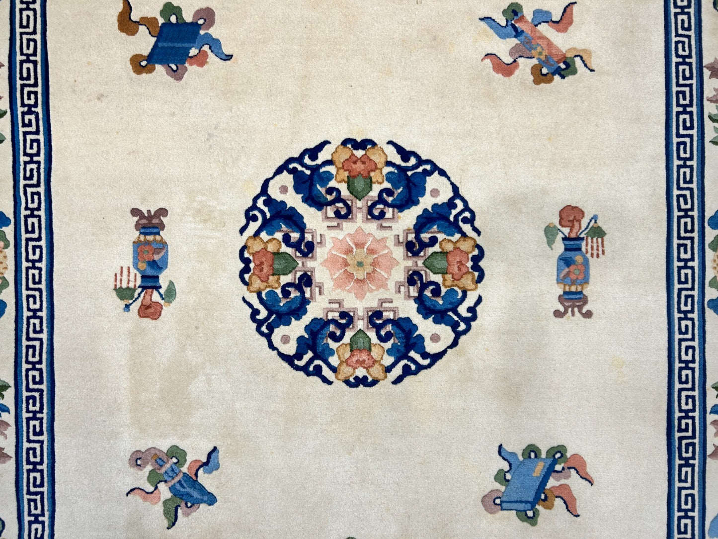 6'x9' Vintage Hand-Knotted Wool Oriental Art Deco Rug - Area Carpet