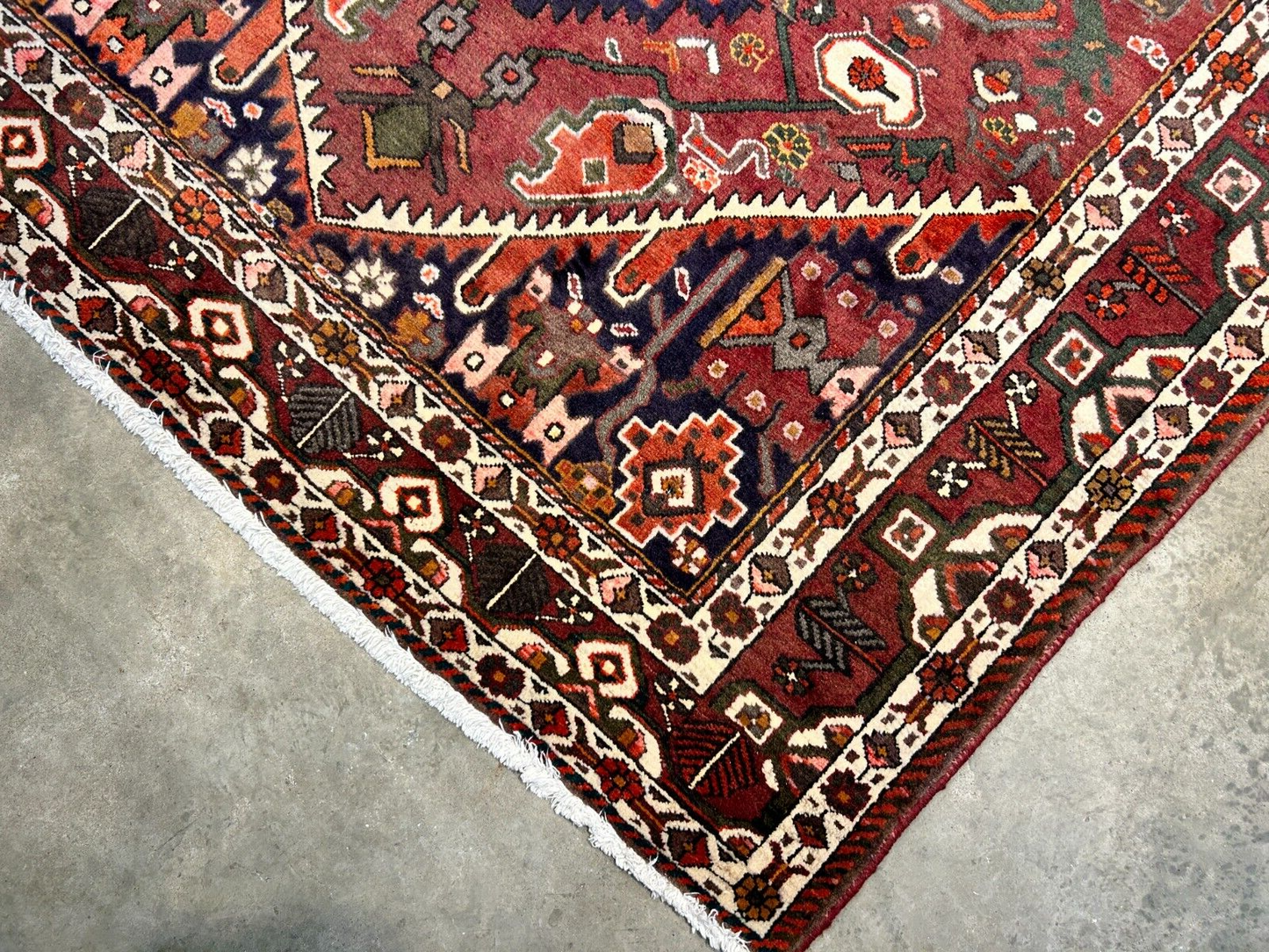 6'5"x9'9" Hand-Knotted 100% Wool Pile Bakhtiarie Carpet - Area Rug