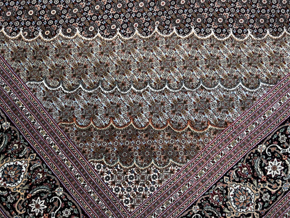 8'2"x11'5" Fine Hand-Knotted Wool & Silk Oriental Rug - Area Carpet