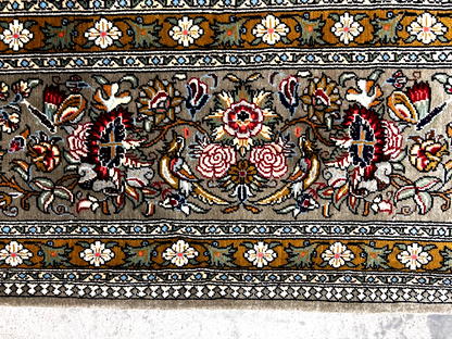 7'x11'6" Very Fine Hand-Knotted Wool & Silk Qume Rug