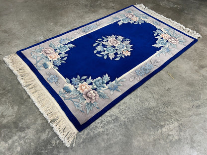 3'x5' Hand-Knotted 100% Wool Pile Art-Deco Area Rug - Carpet