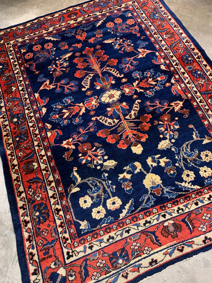 5'1"x6'6" Collector Antique Hand-Knotted 100% Wool Pile Lilihane Rug