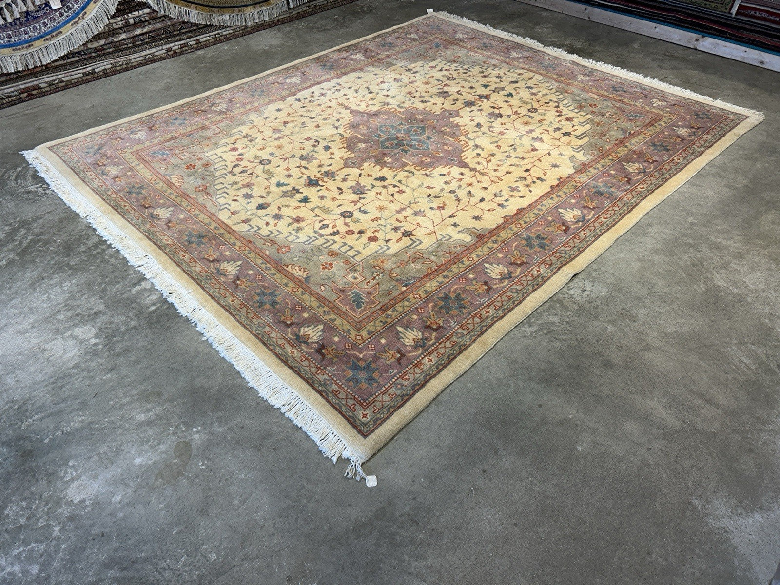 7’10”x9’6” Hand-Knotted 100% Wool Pile Oriental Area Rug - Carpet