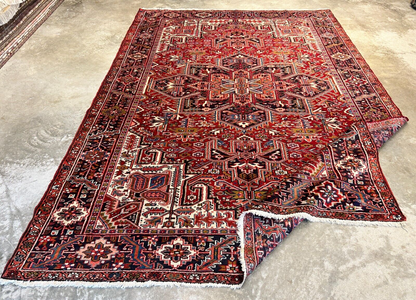 7'10"x11'4" Hand-Knotted 100% Wool Pile Herize Rug