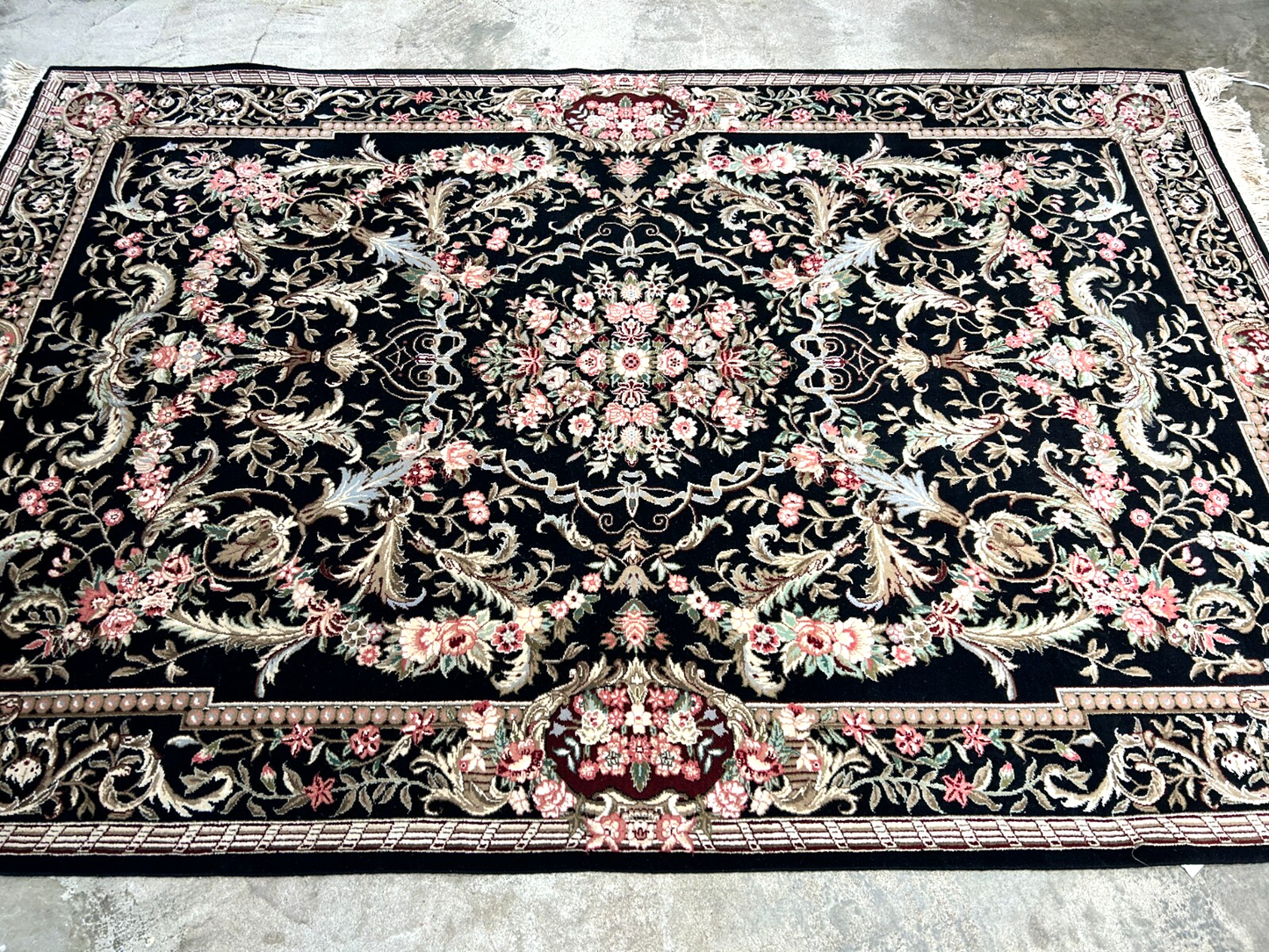 5'6"x8'6'' Hand-Knotted 100% Wool Pile Sino-Persiane Area Rug - Area Carpet