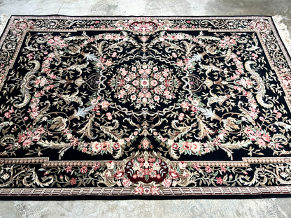 5'6"x8'6'' Hand-Knotted 100% Wool Pile Sino-Persiane Area Rug - Area Carpet