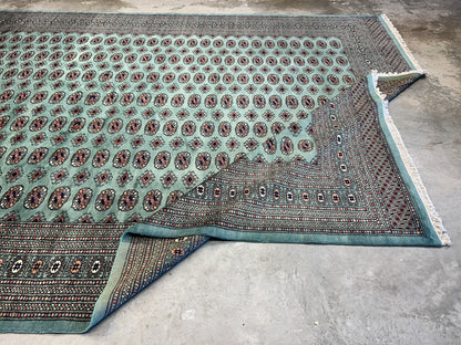 9'2"x12'2" Hand-Knotted 100% Wool Pile Bokhara Design Carpet - Area Rug