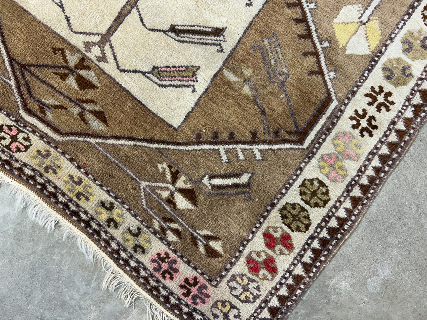 3'5"x5'3" Hand-Knotted 100% Wool Pile Kazak Area Rug - Carpet