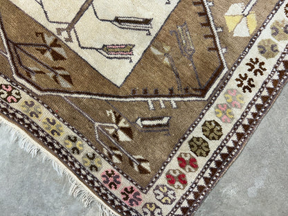 3'5"x5'3" Hand-Knotted 100% Wool Pile Kazak Area Rug - Carpet