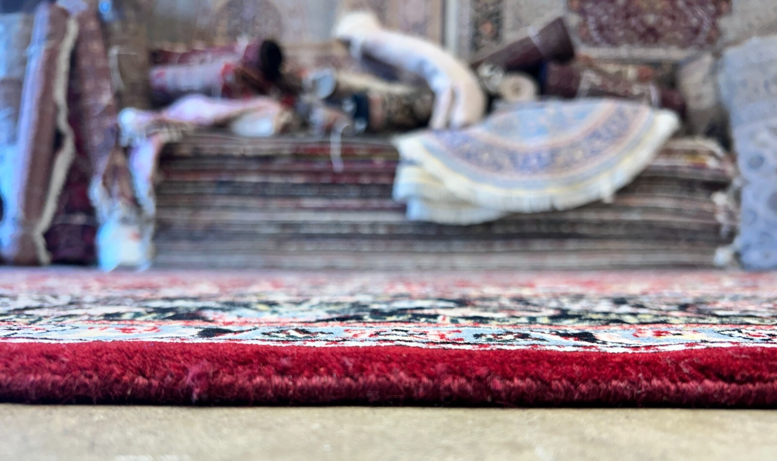 9'1"x12'4" Hand-Knotted 100% Wool Pile Oriental Rug