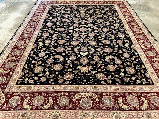 8'6"x11'6" Hand-Knotted Wool & Silk Pile Sinopersian Carpet - Area Rug