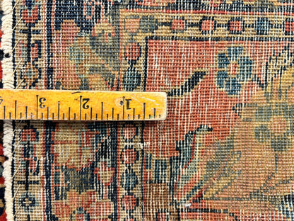 3'4"x4'10" Antique Hand-Knotted 100% Wool Pile Sarouke Mohajeran Rug