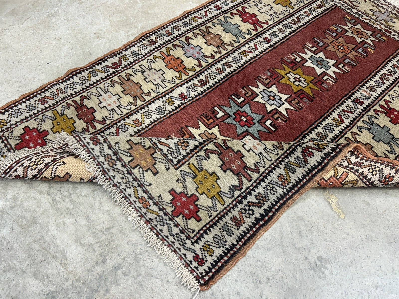 3'x5' Antique Hand-Knotted 100% Wool Pile Caucasian Area Rug - Carpet