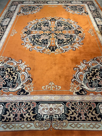 9'x12' Hand-Knotted 100% Wool Pile Oriental Rug