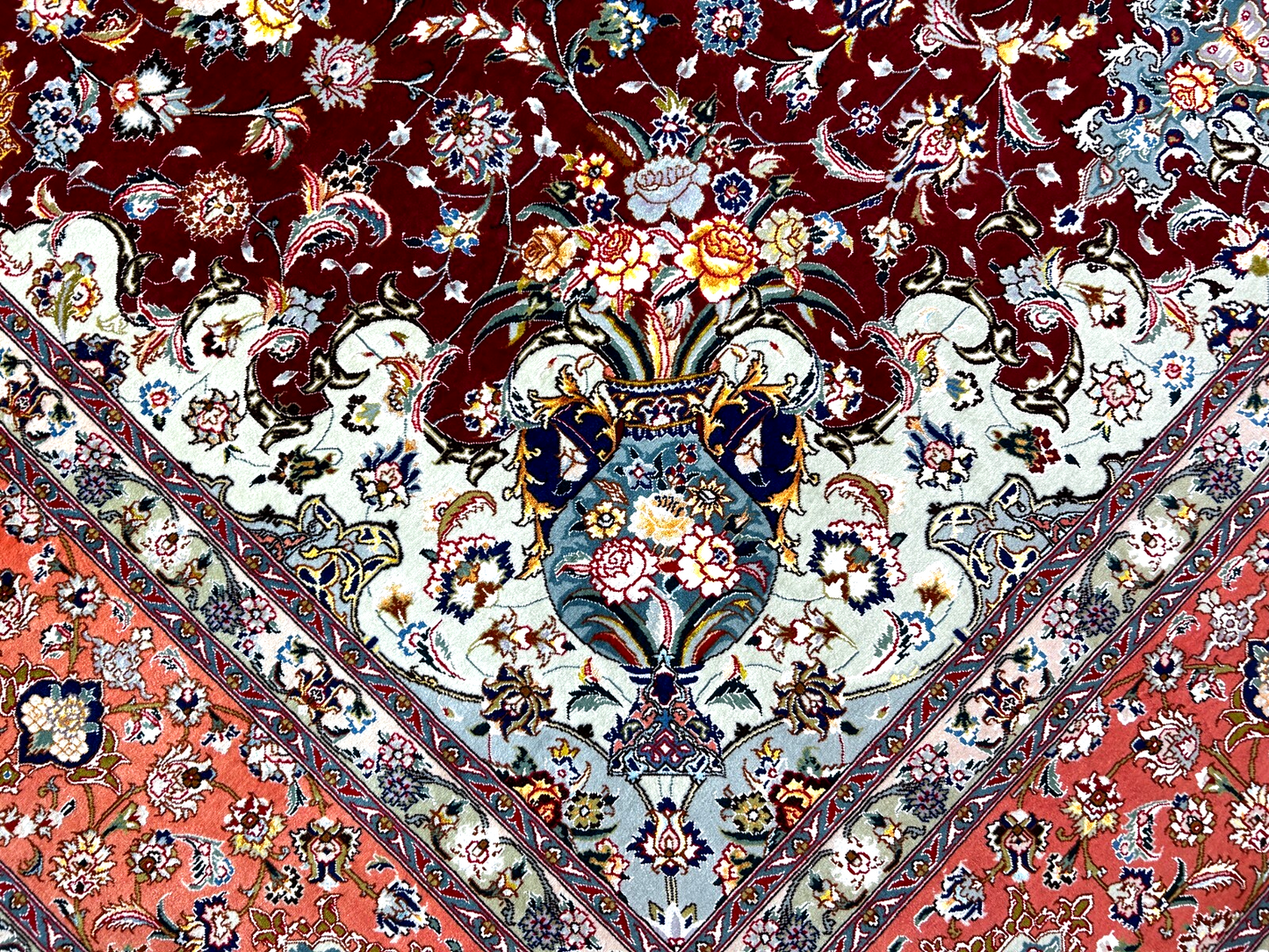 8'x11'7" Extra-Fine 70 Line Silk Foundation Hand-Knotted Wool & Silk Tabrize Rug