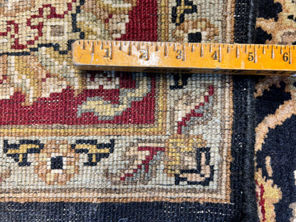 6'2"x9'4'' Hand-Knotted 100% Wool Pile Indo-Agra Area Rug - Area Carpet