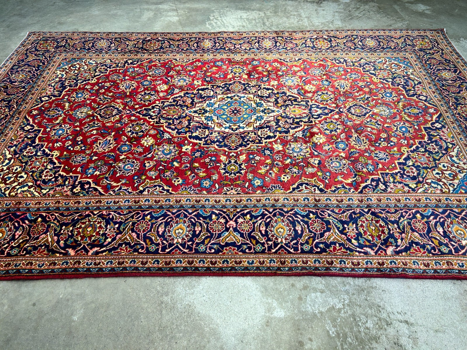 6'4"x9'11" Hand-Knotted 100% Wool Pile Kashanne Carpet - Area Rug