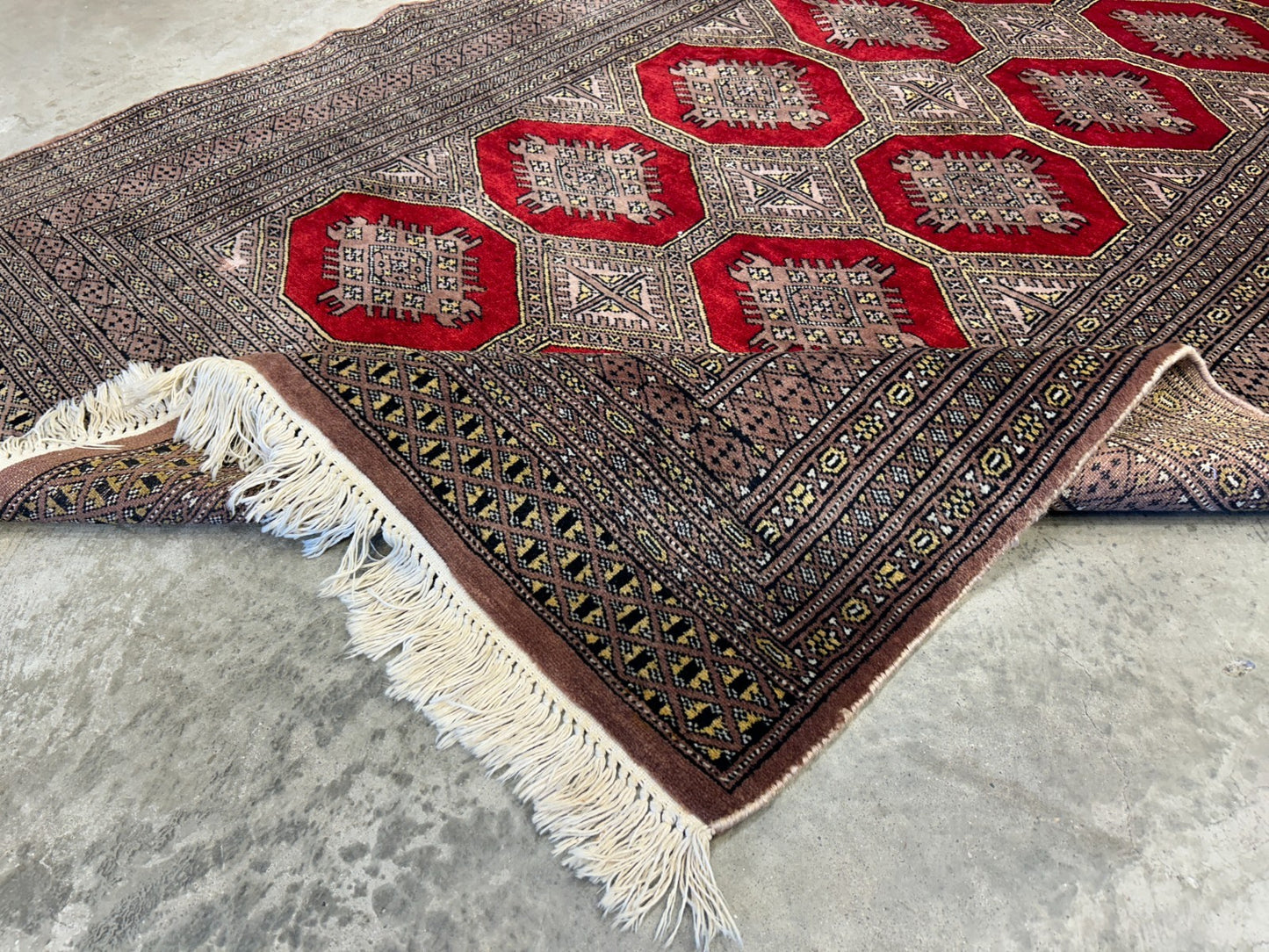 4'2"x6'4" Hand-Knotted 100% Wool Pile Bokhara Area Rug - Carpet