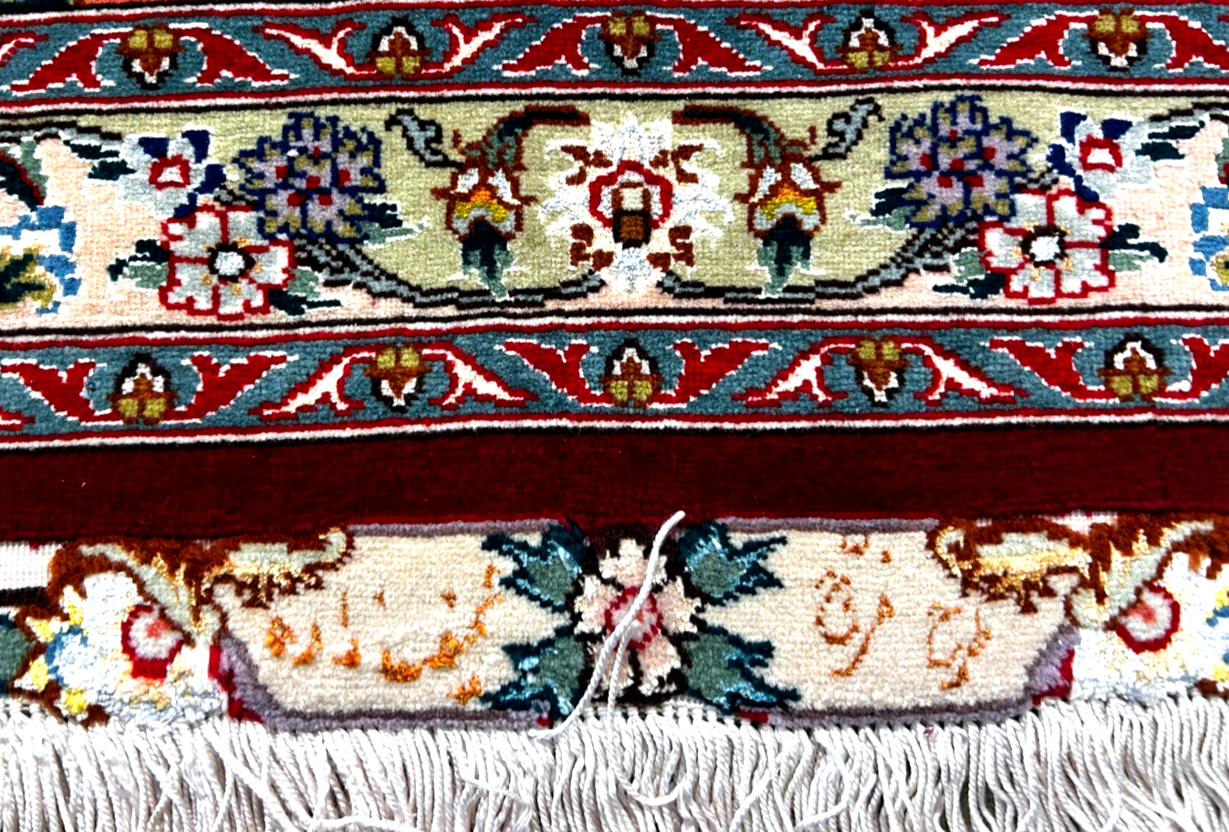 8'x11'7" Extra-Fine 70 Line Silk Foundation Hand-Knotted Wool & Silk Tabrize Rug