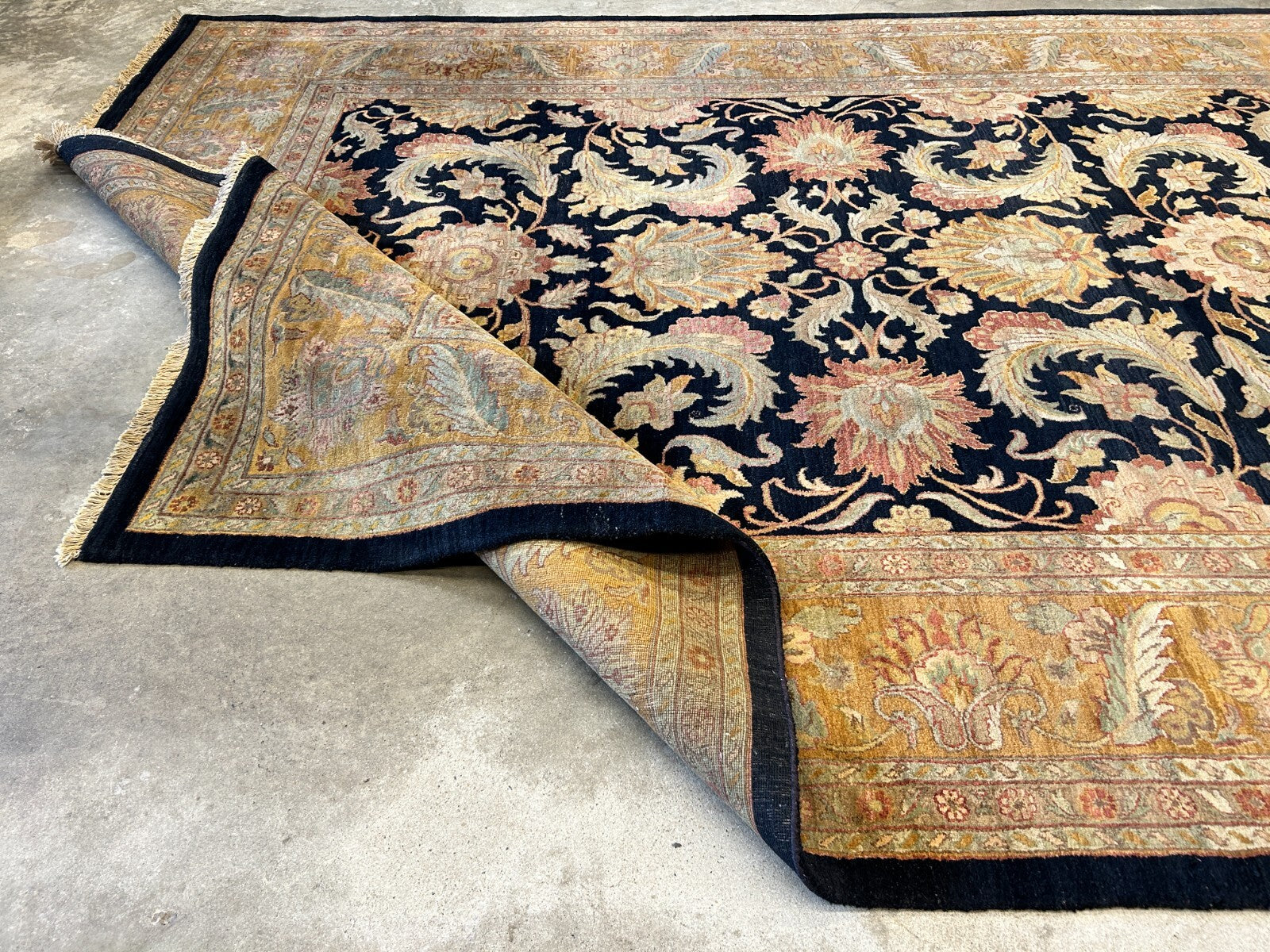 9' x 12' Hand-Knotted 100% Wool Carpet - Indian Agra Area Rug