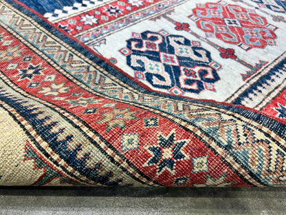 5'9"x8' Hand-Knotted 100% Wool Carpet - Kazak Area Rug