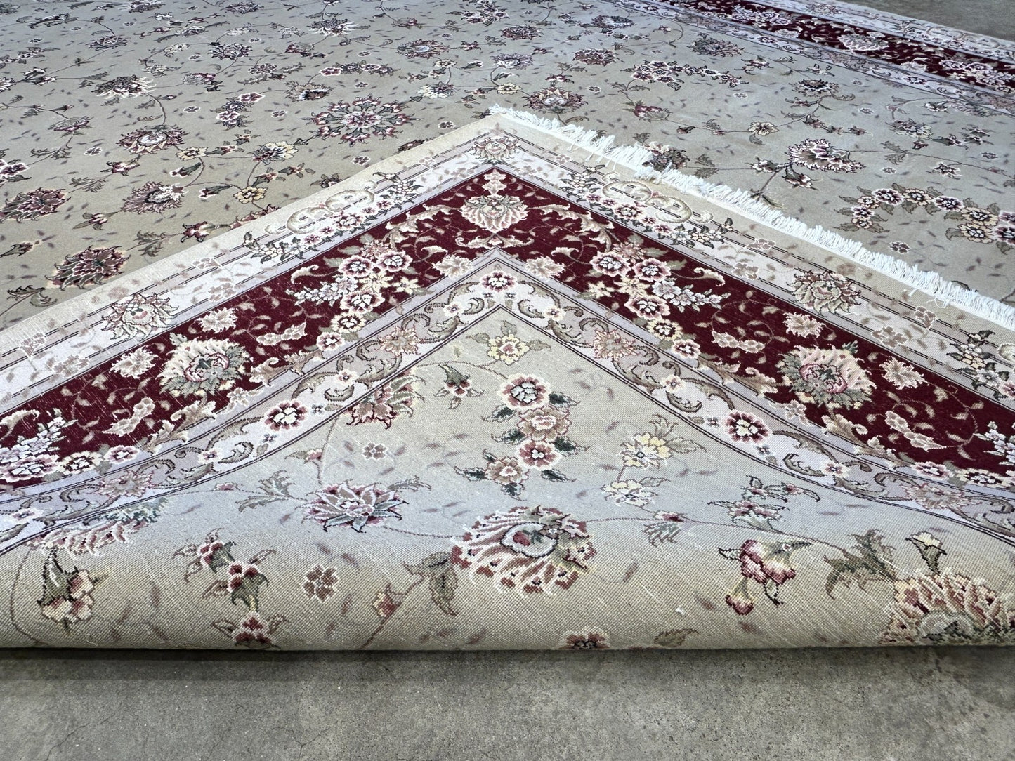 9'x12' Hand-Knotted Wool & Silk Pile Sinopersian Carpet - Area Rug