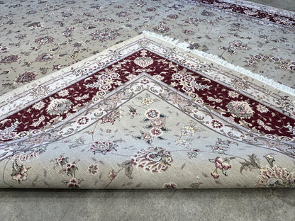 9'x12' Hand-Knotted Wool & Silk Pile Sinopersian Carpet - Area Rug