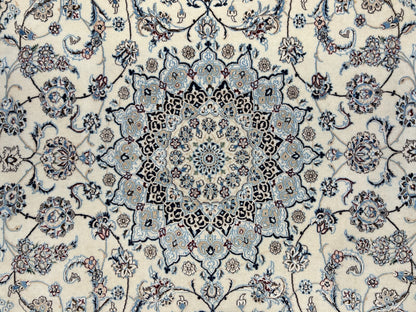 5'7"x9' Extra Fine Hand-Knotted Wool & Silk Naine Rug