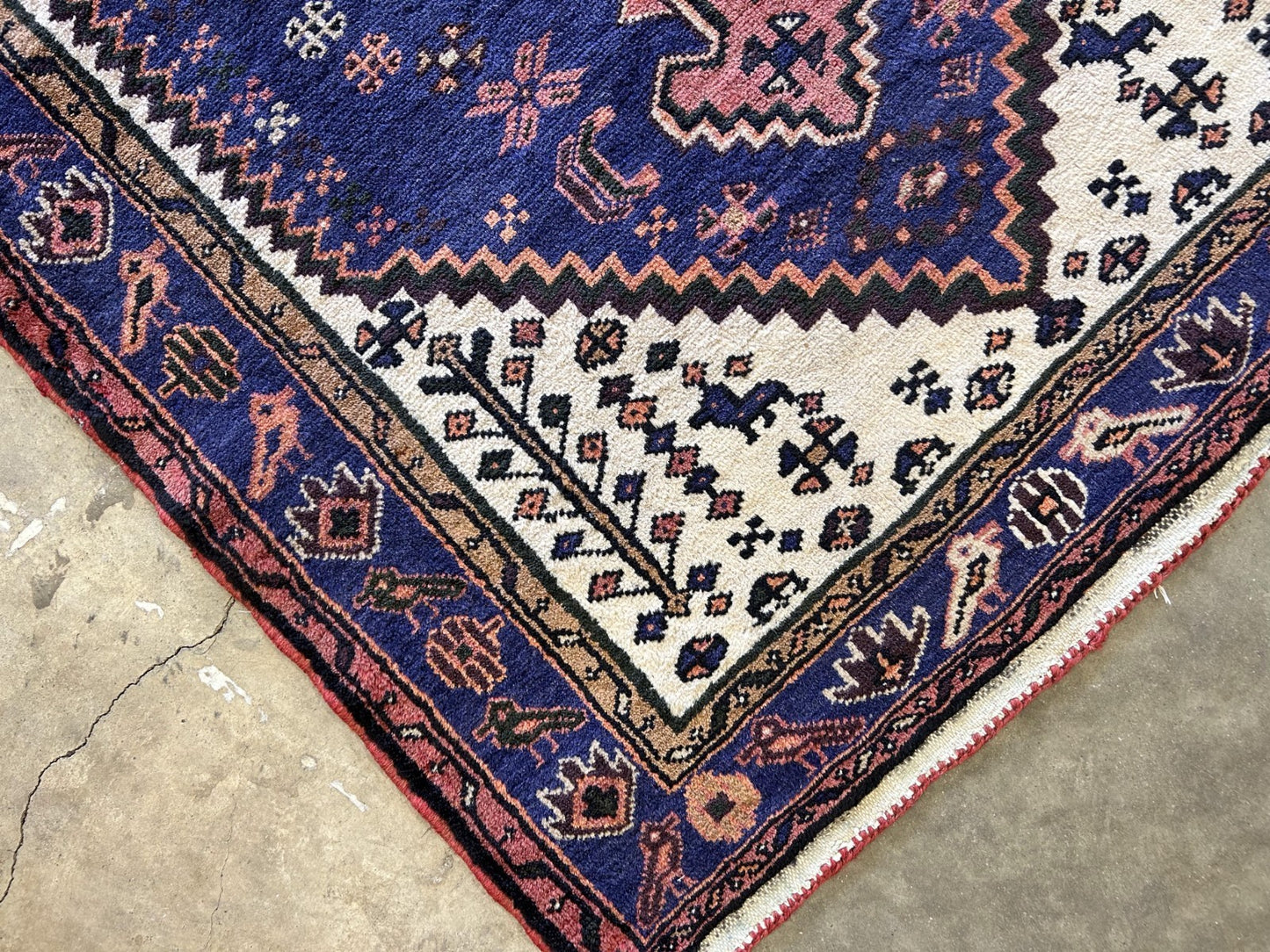 3'4"x5' Hand-Knotted 100% Wool Pile Herize Area Rug - Carpet