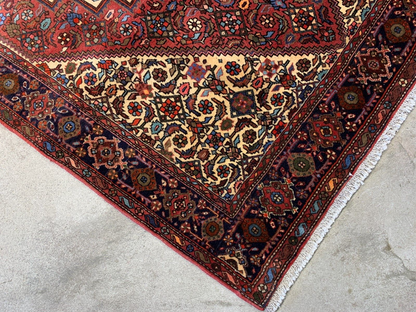 4'3"x6'6" Hand-Knotted 100% Wool Pile Bijare Gholtoghe Carpet - Area Rug