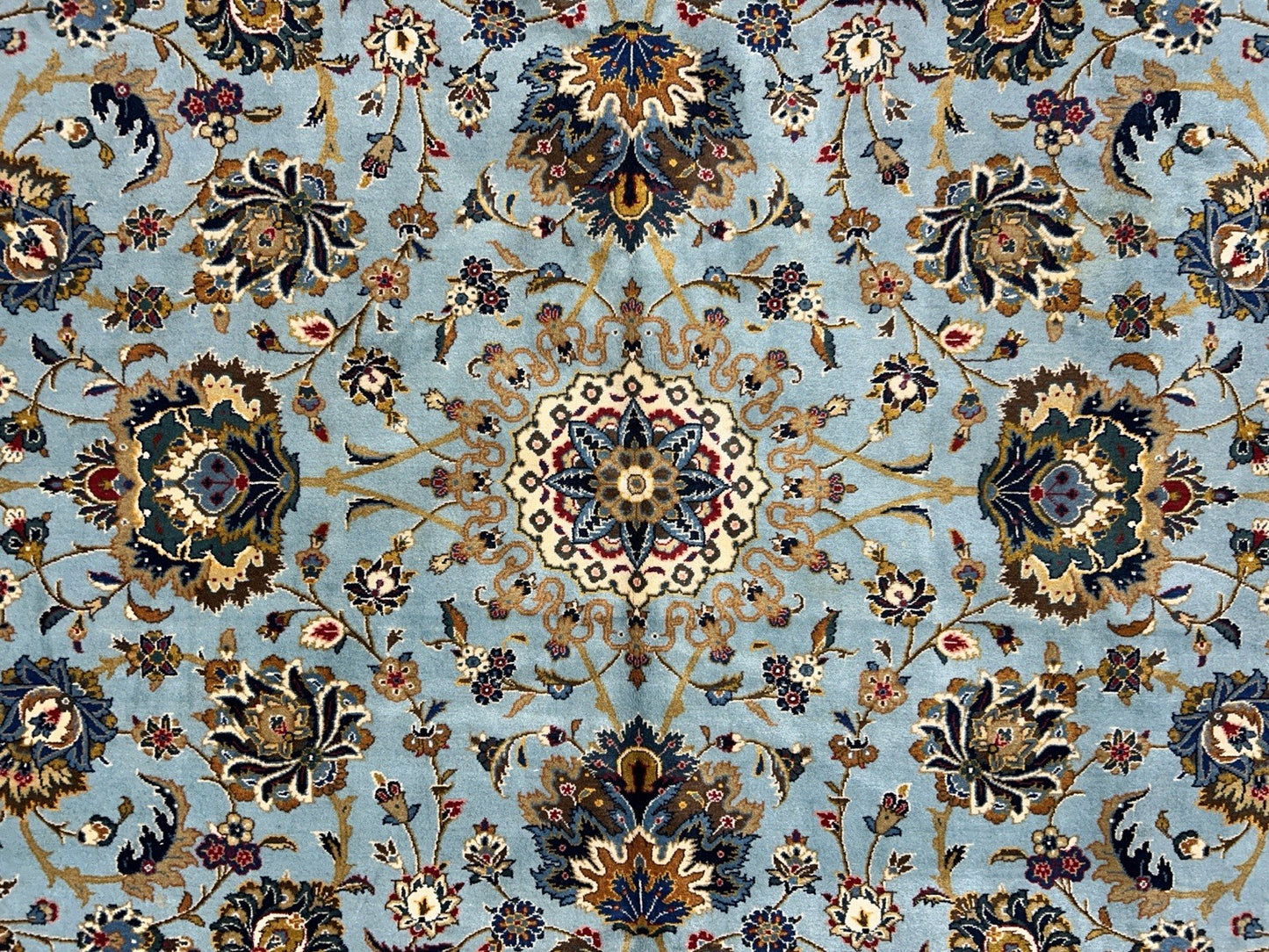 10’8”x14’2” Very Fine Hand-Knotted 100% Wool Pile Kashane Area Rug - Signed