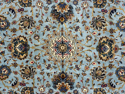 10’8”x14’2” Very Fine Hand-Knotted 100% Wool Pile Kashane Area Rug - Signed