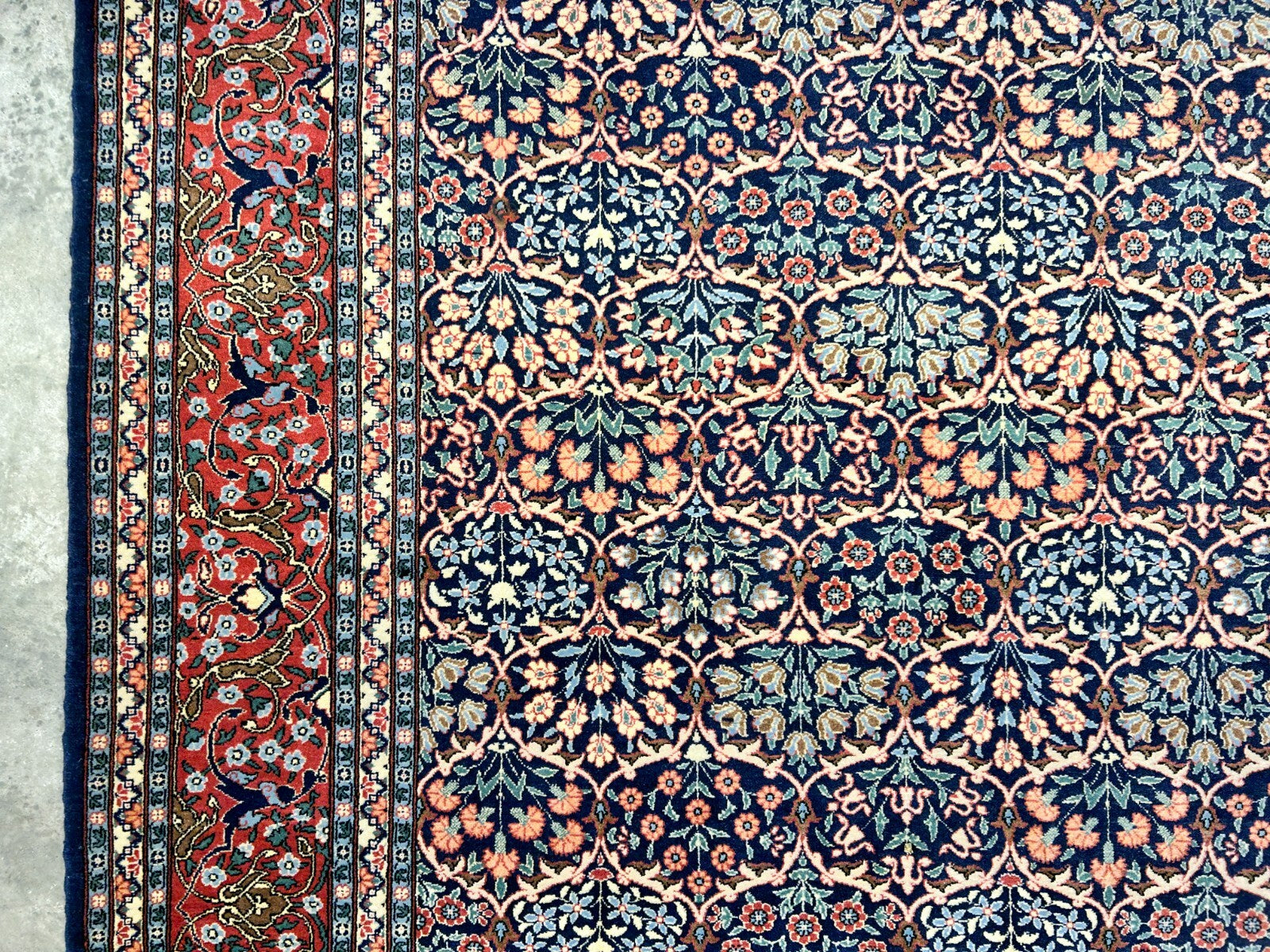 6'8"x9'9" Hand-Knotted 100% Wool Pile Hereke Carpet - Area Rug